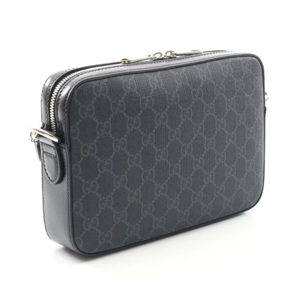 Gucci Canvas GG Leather Shoulder Supreme Black Bag Black